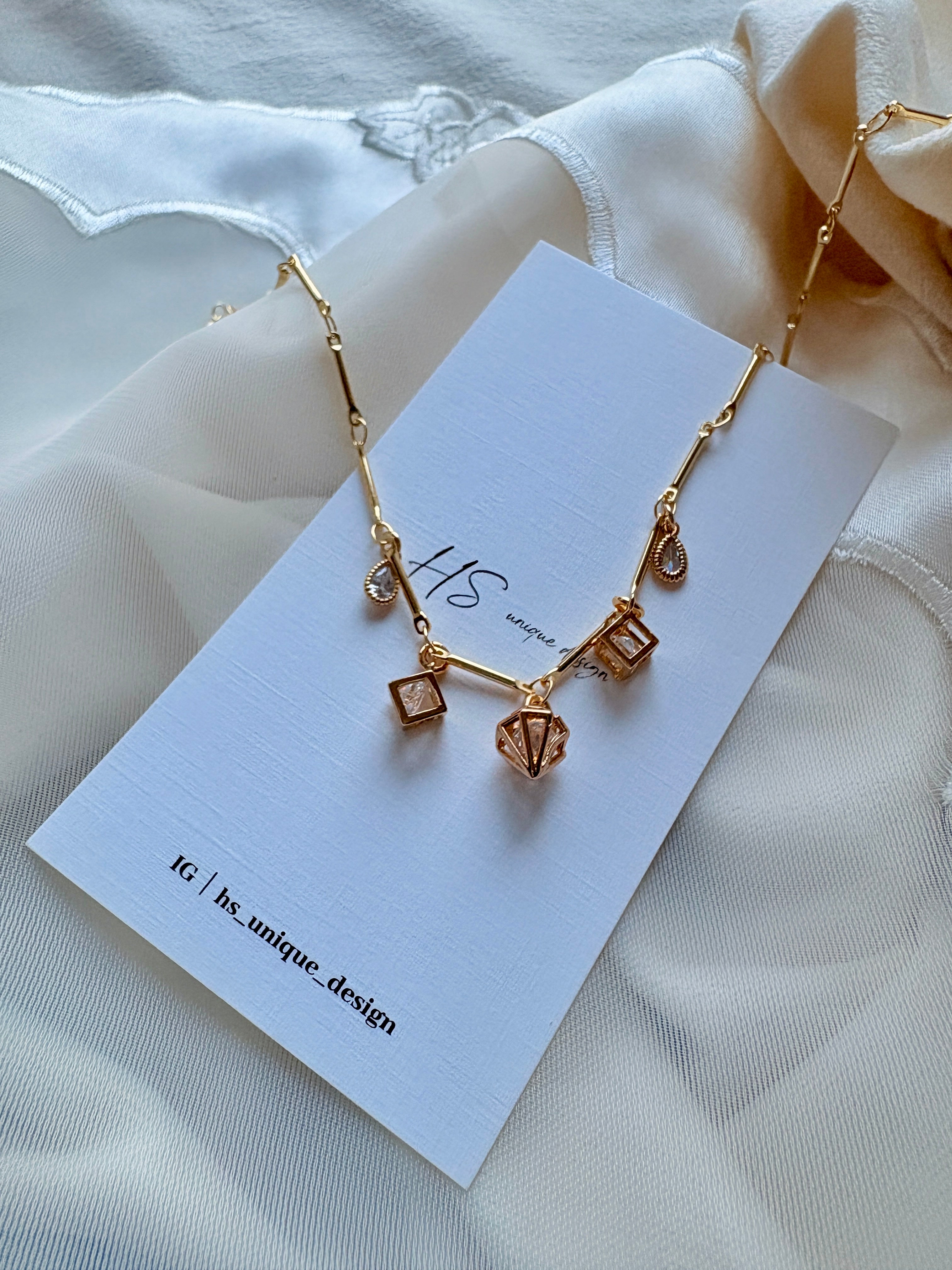 14K GF 鋯石項鍊Ｉ新品