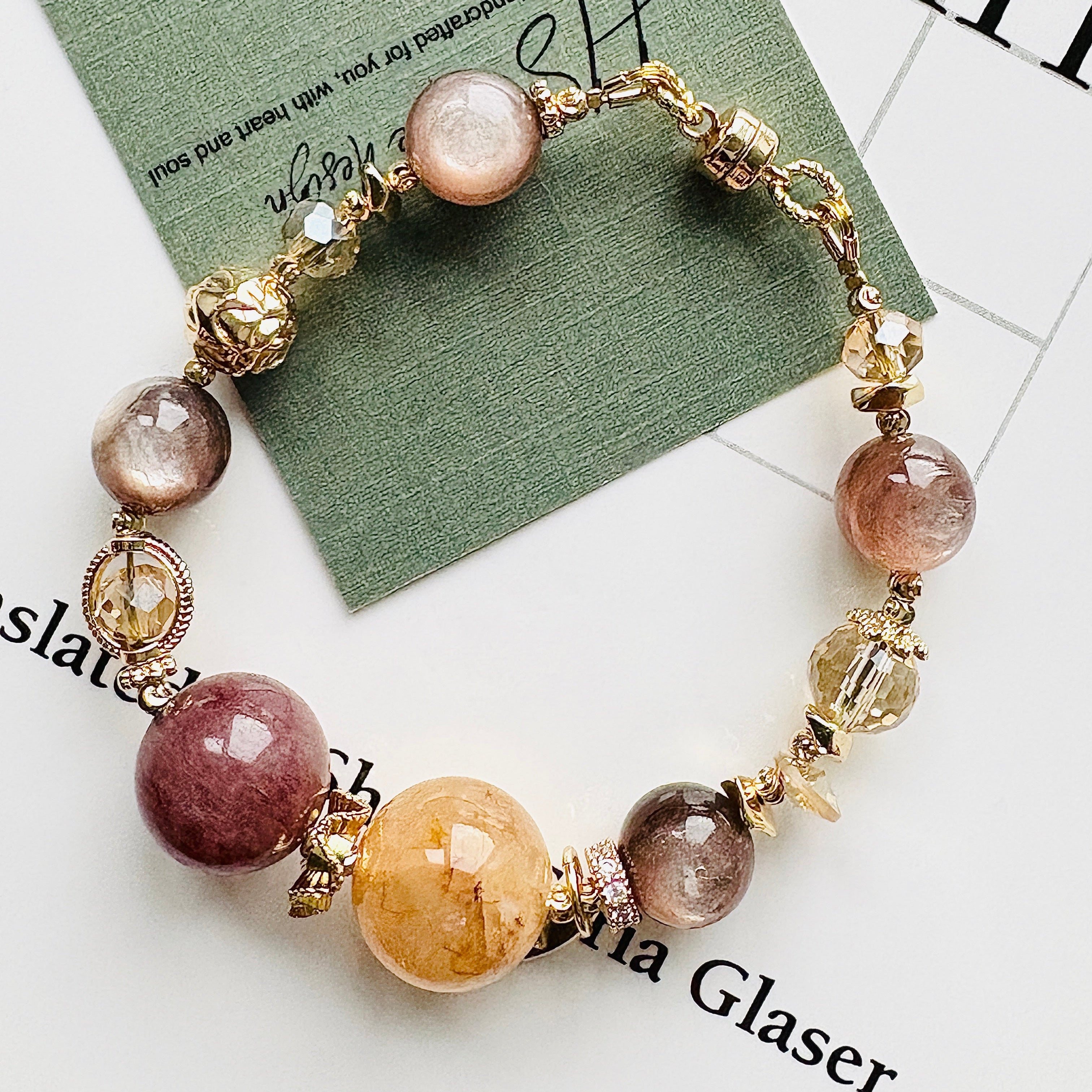 黃椒花Ｉ紅椒花Ｉ奧地利水晶Ｉ紫鋰雲母（新款12mm)