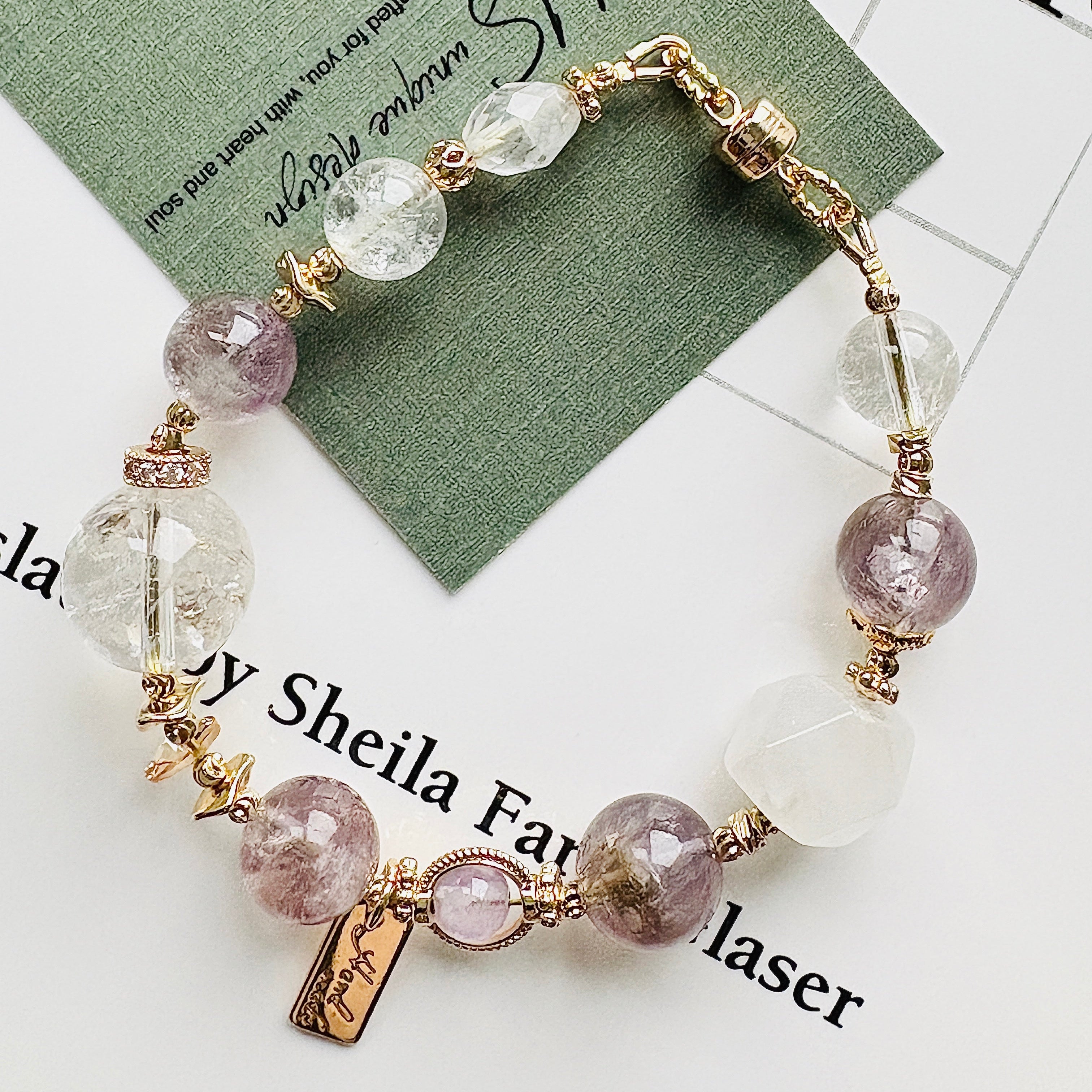 紫幽靈Ｉ白幽靈Ｉ白水晶Ｉ施華洛世奇水晶（新款14&12mm）