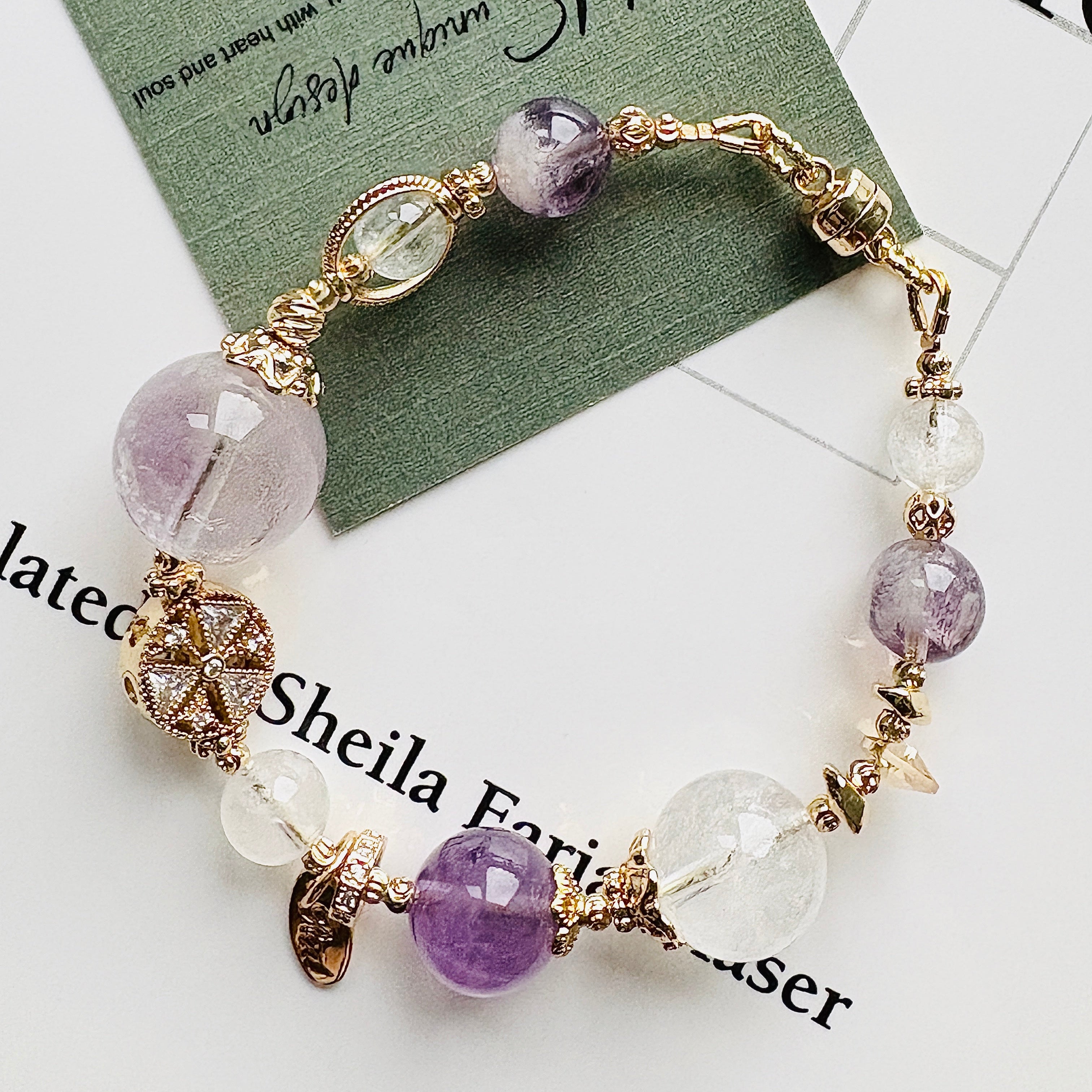 紫幽靈Ｉ白幽靈Ｉ檸檬晶Ｉ施華洛世奇水晶（新款12&14mm）