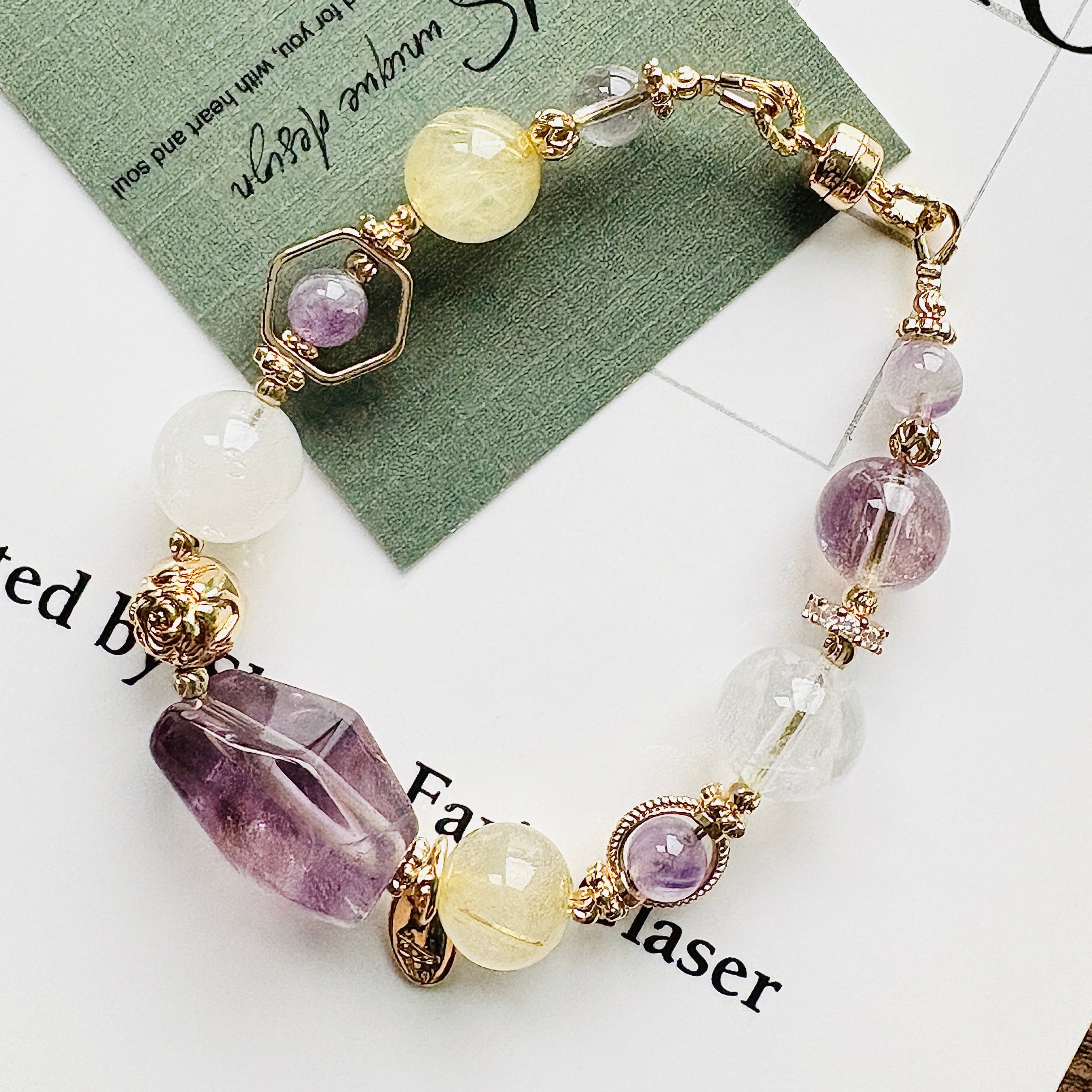 白水晶Ｉ隨形紫幽靈Ｉ檸檬晶Ｉ施華洛世奇水晶（新款）