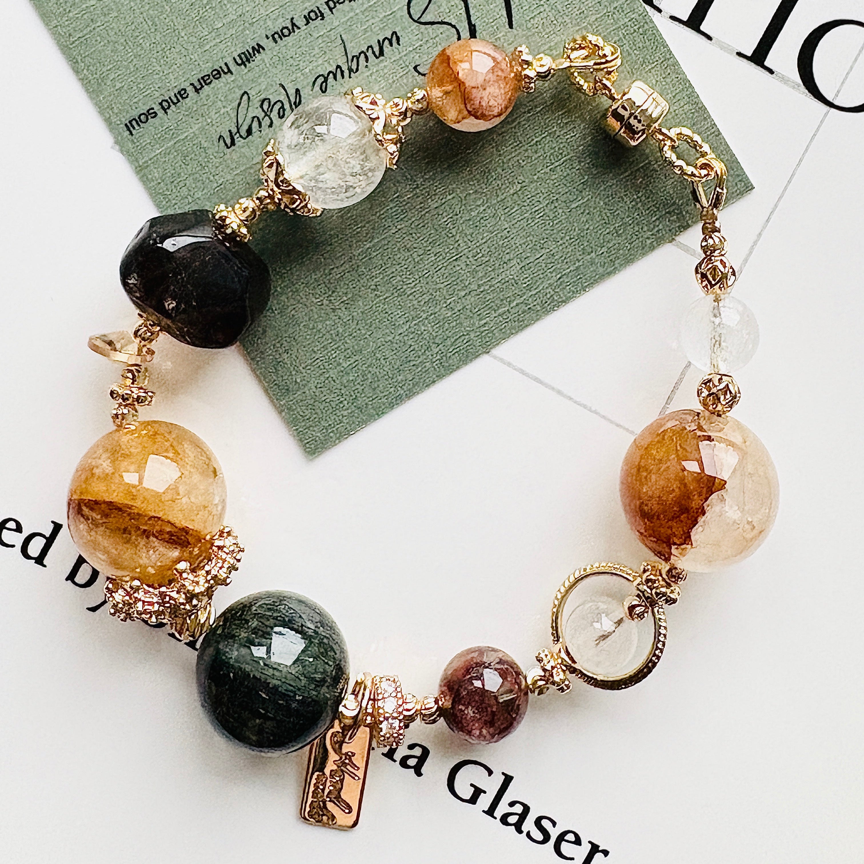 黃椒花Ｉ綠發石Ｉ紅椒花Ｉ白水晶Ｉ白幽靈Ｉ施華洛世奇水晶（新款12&14mm)