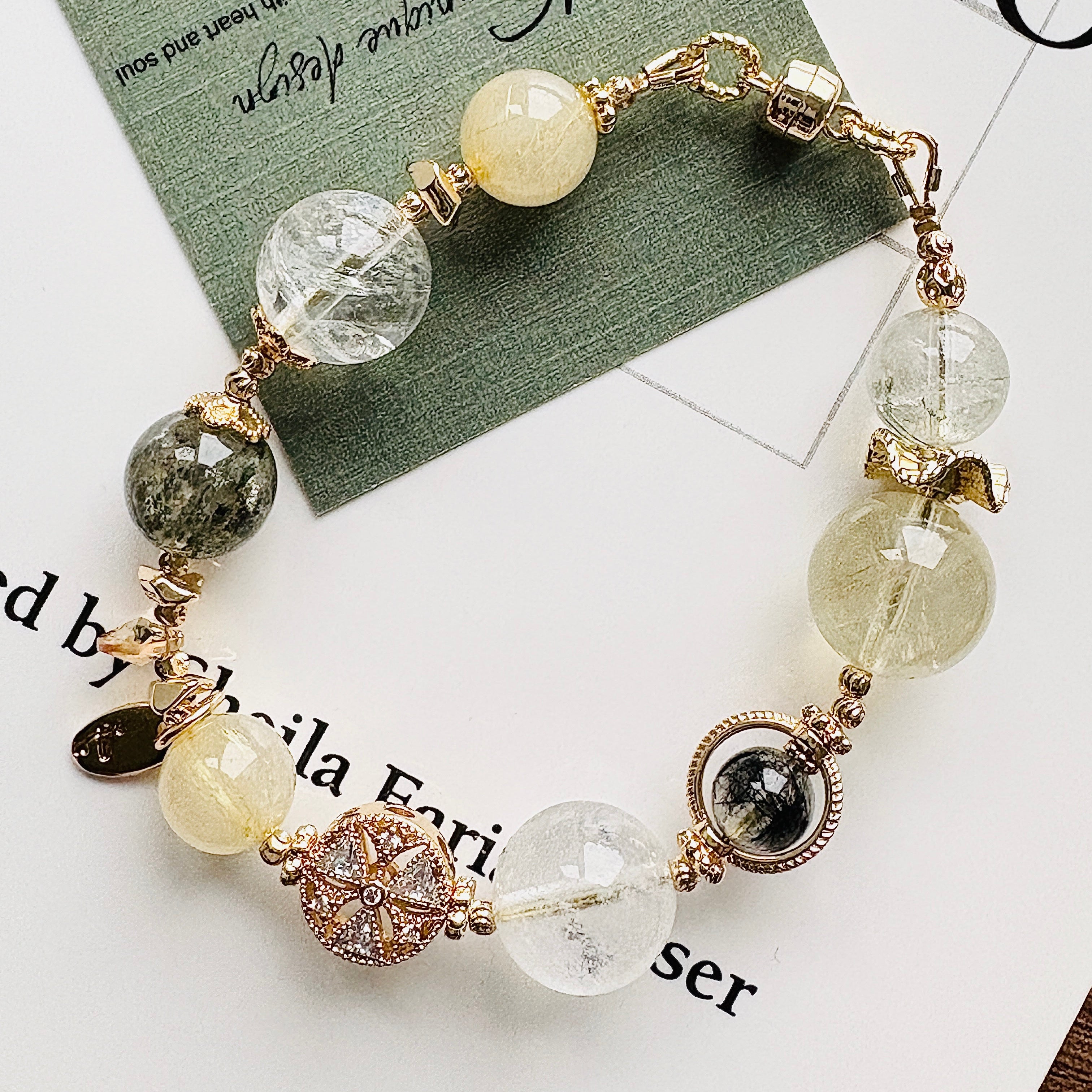 檸檬晶Ｉ黑兔毛Ｉ白幽靈Ｉ施華洛世奇水晶（新款14mm)