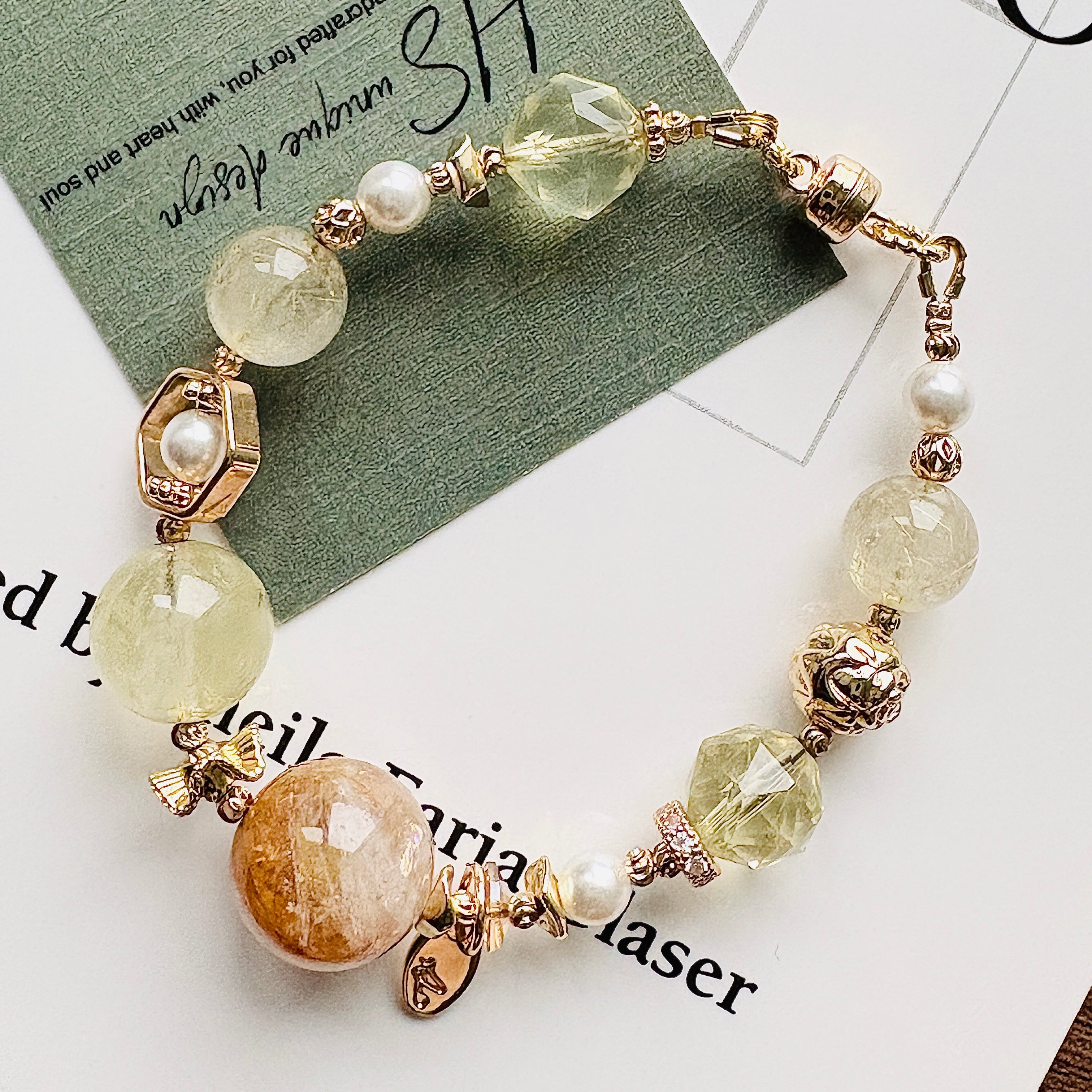 檸檬晶Ｉ水晶珍珠Ｉ黃椒花Ｉ施華洛世奇水晶（新款12&14mm)