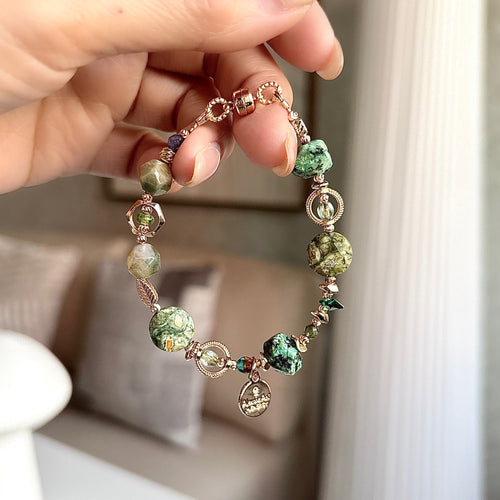 印度瑪瑙Ｉ老孔雀石Ｉ非洲松石Ｉ捷克珠Ｉ施華洛世奇水晶