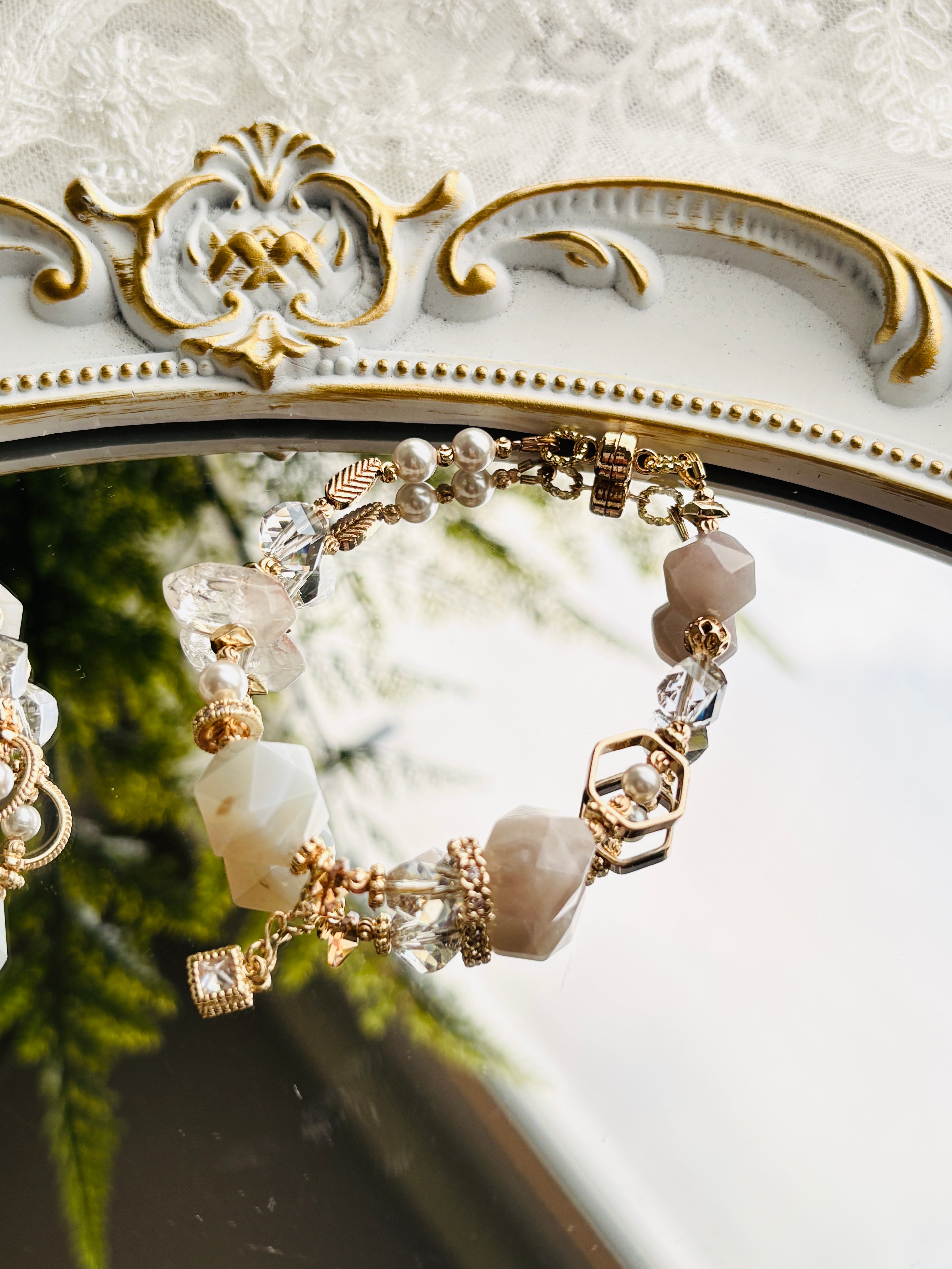 印度瑪瑙Ｉ水晶珍珠Ｉ閃靈鑽Ｉ奧地利水晶Ｉ施華洛世奇水晶